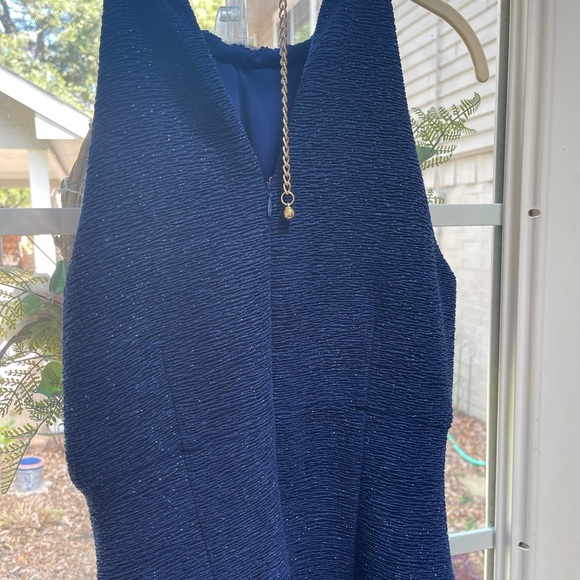 Eliza J Blue Sparkle Halter Neck Dress 8 - Picture 2 of 5